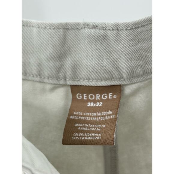 George‎ Dress Pants Front Pleated Classic Tan Casual Pants Men's  38 x 32 - Picture 8 of 9
